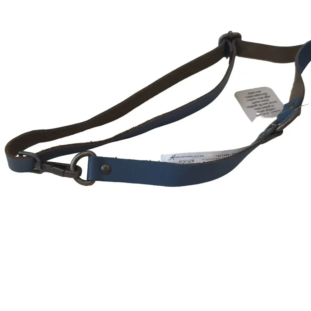Free People Blue Leather Belt Adjustable OS XS-XL Western Cowgirl‎